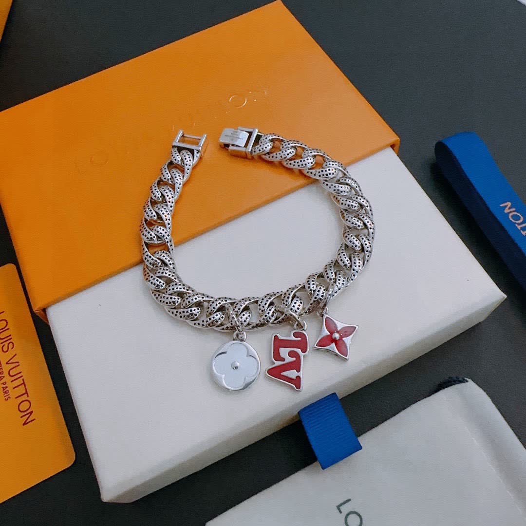 Louis Vuitton Silver Bracelet with Charms